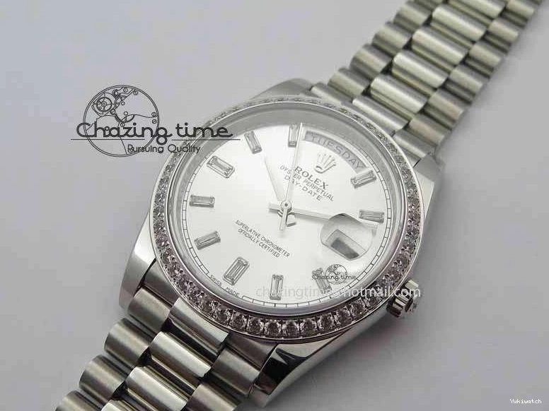 Bracelet 40mm SS ETA2836 On Diamond Silver Bezel Edition BP Dial Maker Day SS Best Date 0522